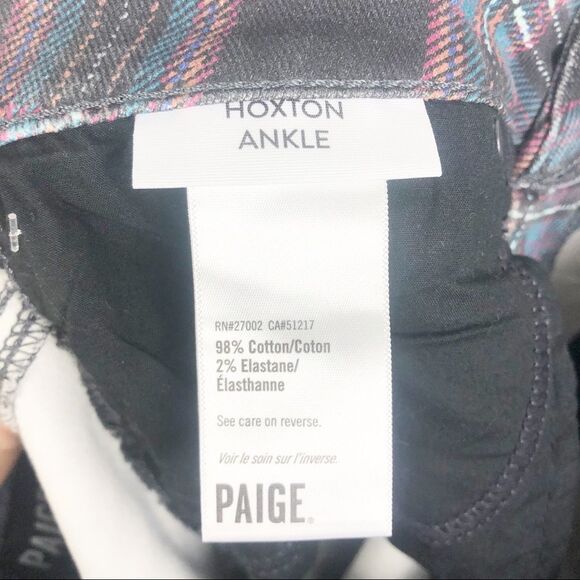 ANTHROPOLOGIE | PAIGE Hoxton High Rise Ankle Jeans Plaid NEW Women’s Size 29 (8) - Picture 10 of 13